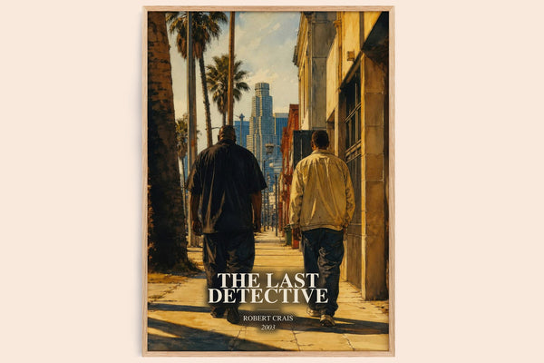 The Last Detective watercolour book poster by Robert Crais – framed literary art print