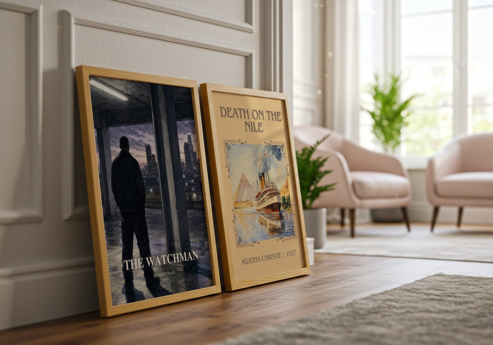 The Watchman watercolour print framed by window – literary home decor