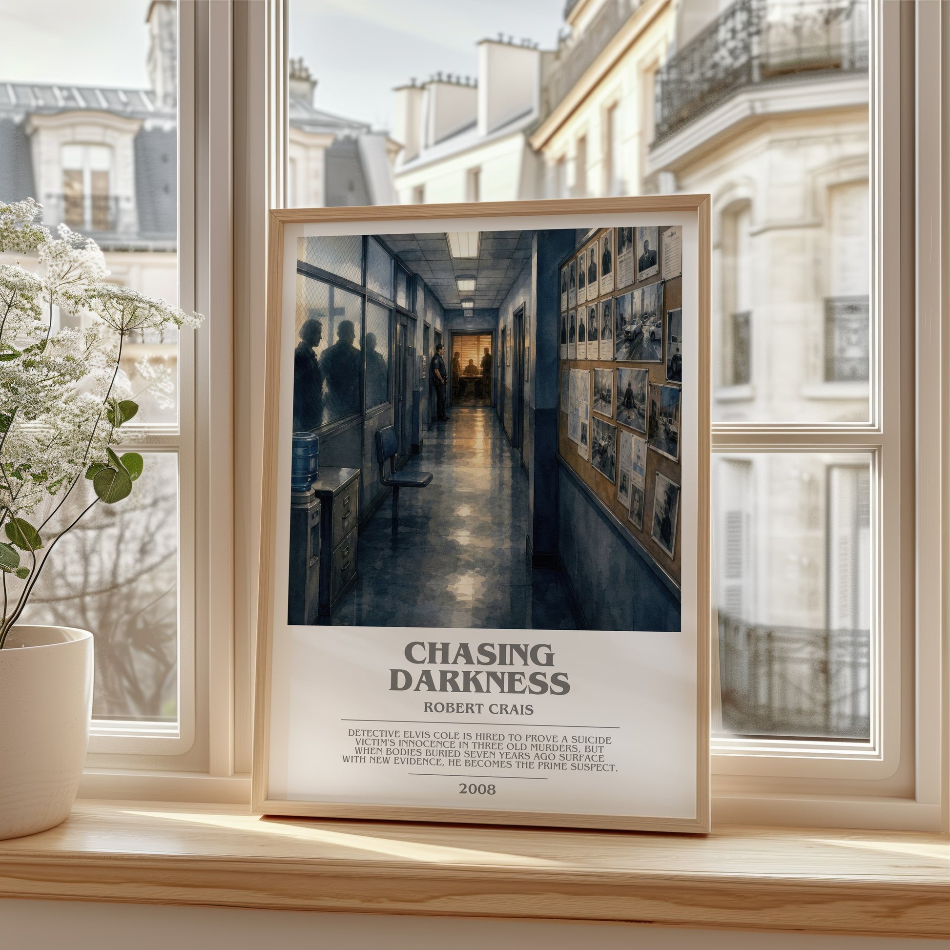 Chasing Darkness bookish poster colour and style options – Robert Crais book art