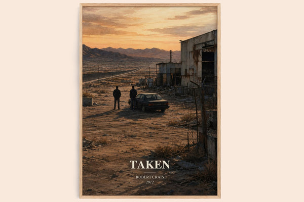 Taken watercolour book poster by Robert Crais – framed literary art print