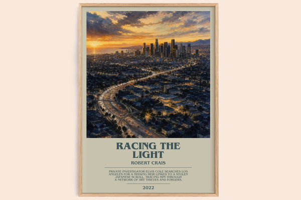 Racing The Light bookish book poster by Robert Crais – framed literary art print
