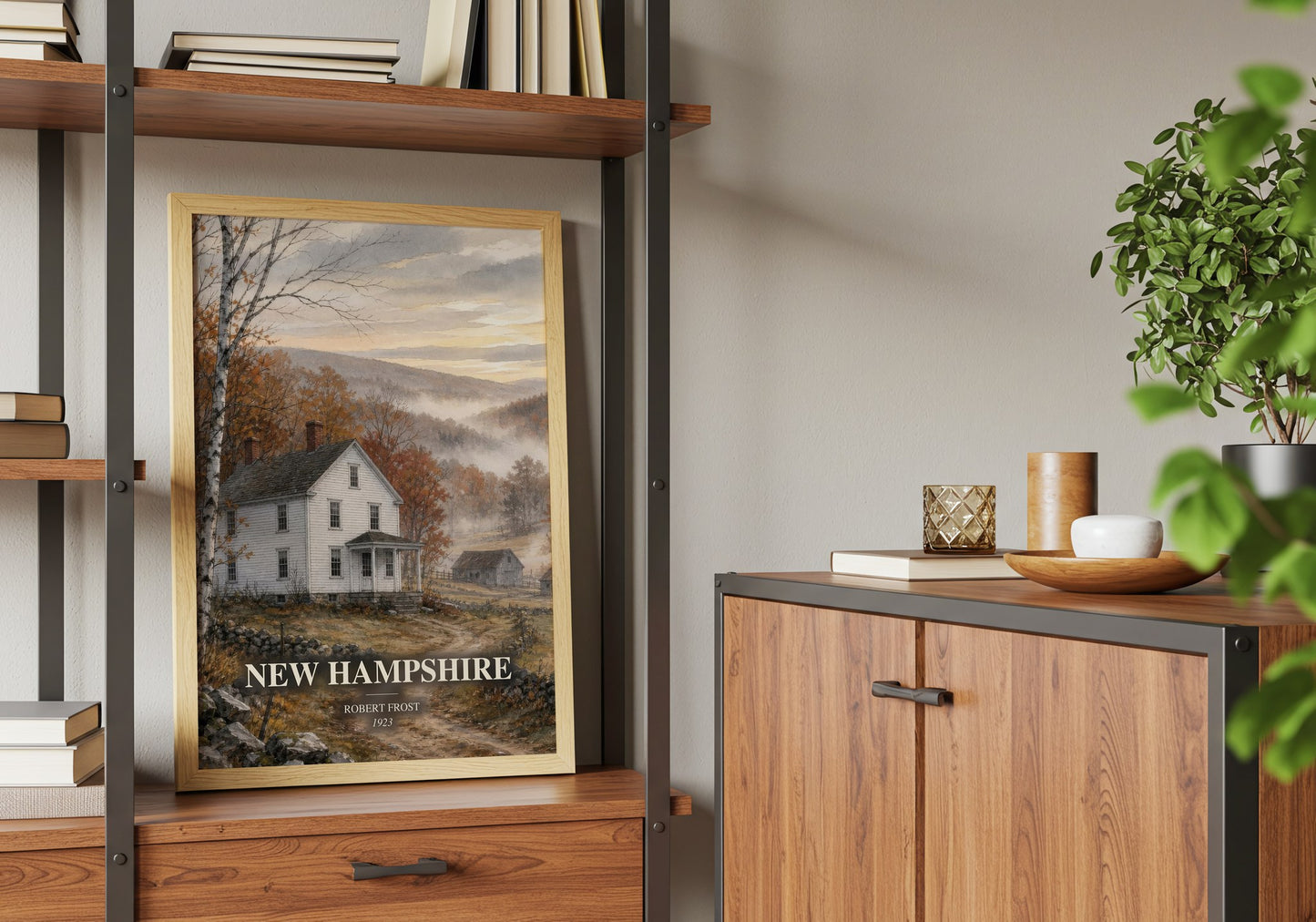 New Hampshire book watercolour illustration paper finish options – matte satin gloss