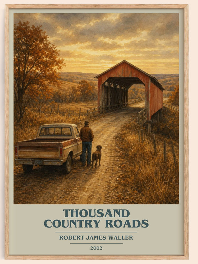 Thousand Country Roads Book Cover Poster by Robert James Waller