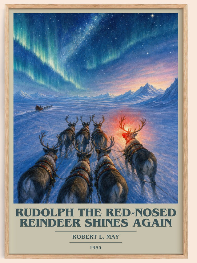 Rudolph The Red-Nosed Reindeer Shines Again Book Cover Poster – R. May