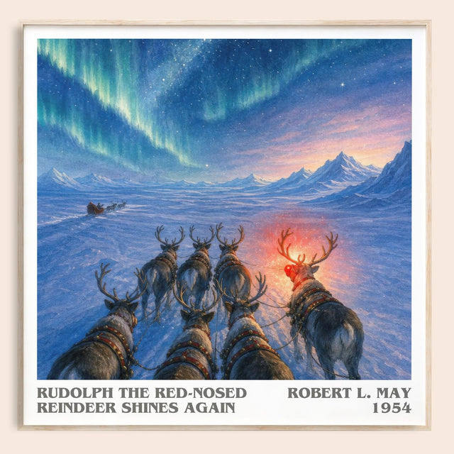 Rudolph The Red-Nosed Reindeer Shines Again Literary Art Print – R.