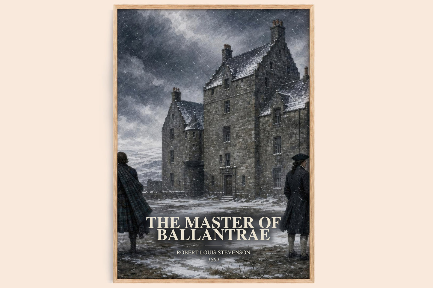 The Master Of Ballantrae watercolour book poster by Robert Louis Stevenson – framed literary art print