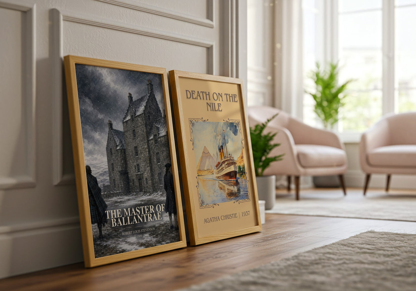 The Master Of Ballantrae watercolour print framed by window – literary home decor