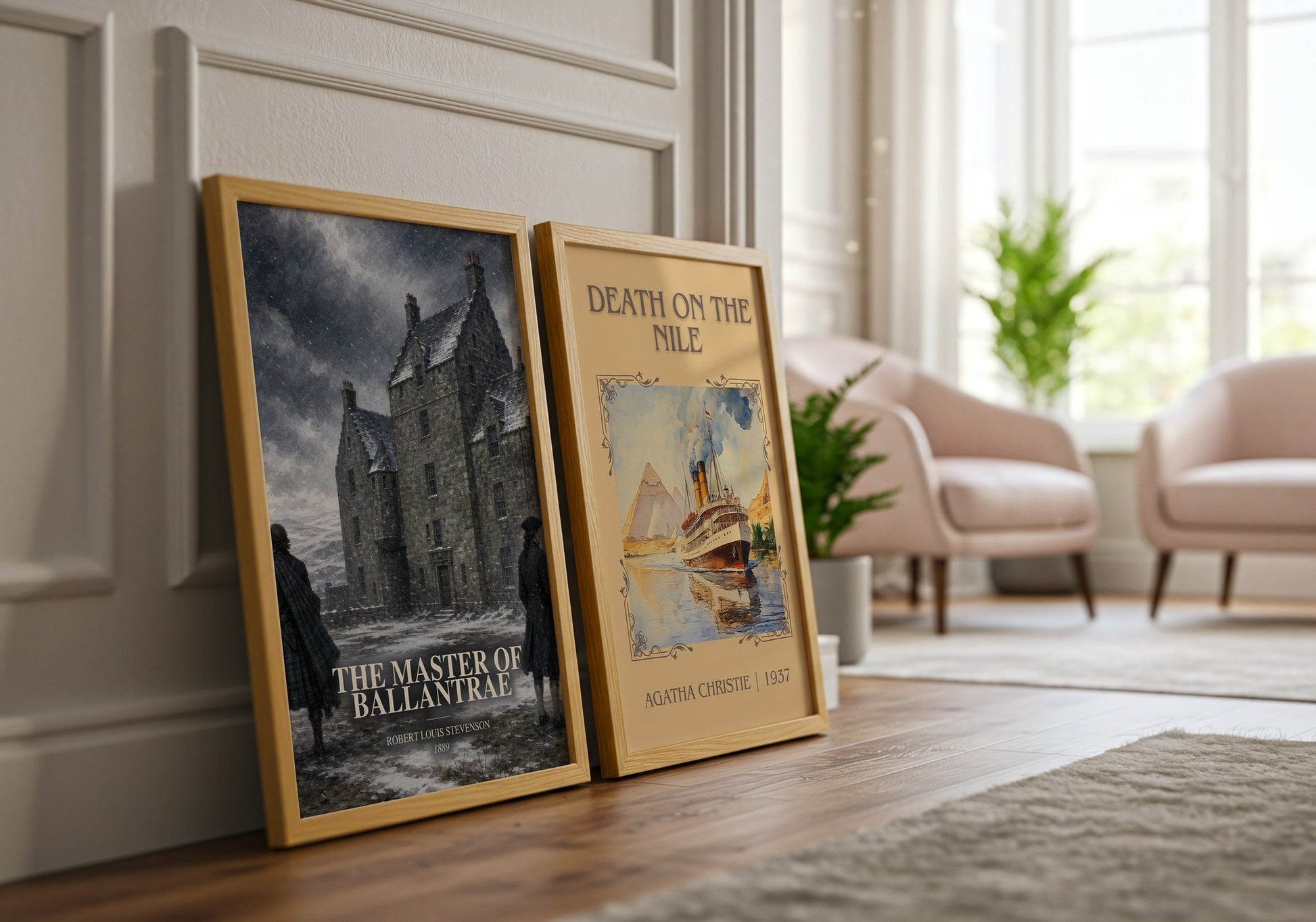 The Master Of Ballantrae watercolour print framed by window – literary home decor