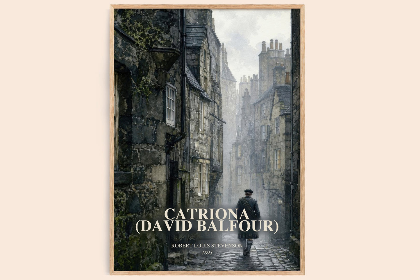 Catriona (David Balfour) watercolour book poster by Robert Louis Stevenson – framed literary art print