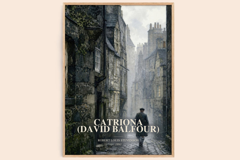 Catriona (David Balfour) watercolour book poster by Robert Louis Stevenson – framed literary art print