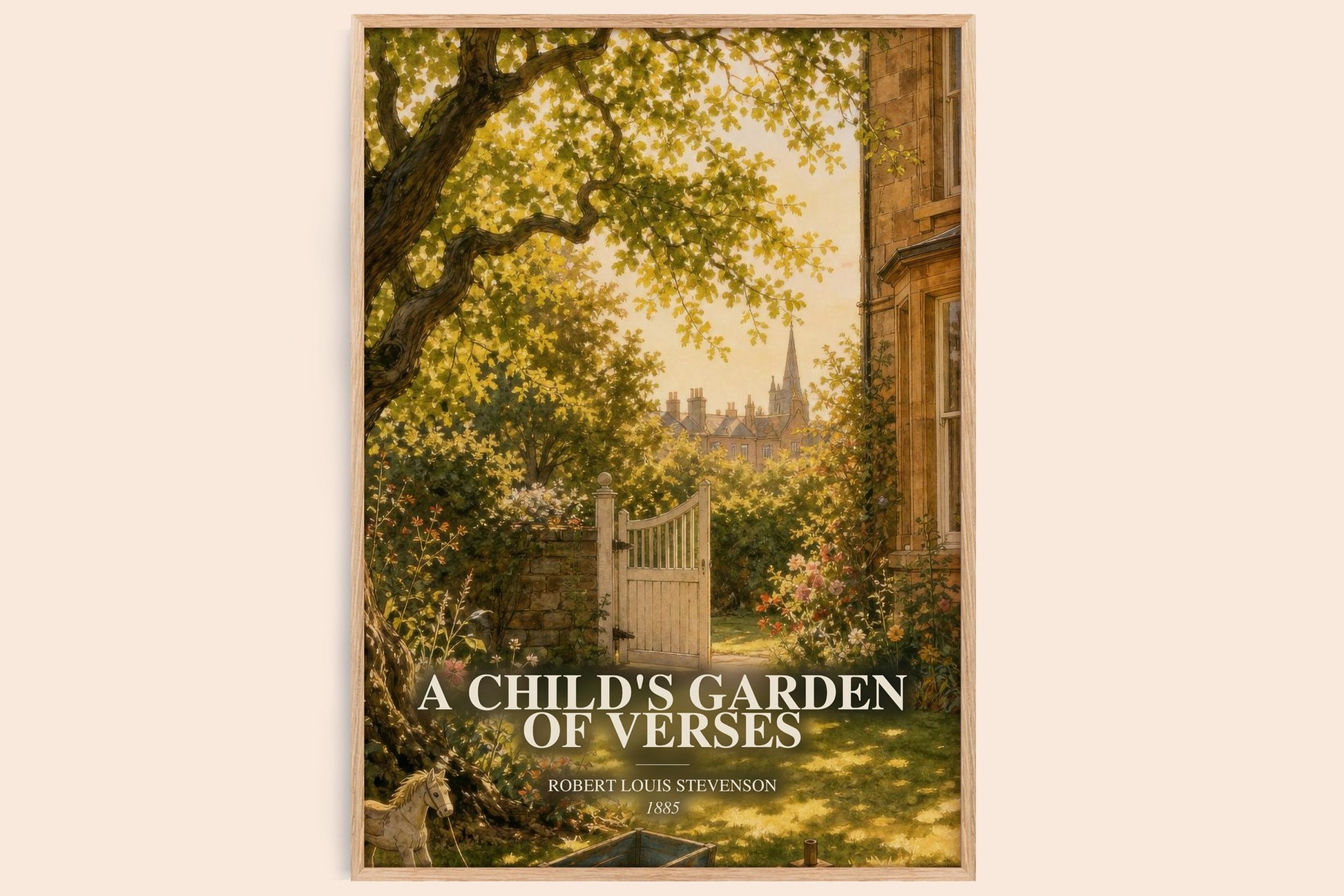 A Child'S Garden Of Verses watercolour book poster by Robert Louis Stevenson – framed literary art print