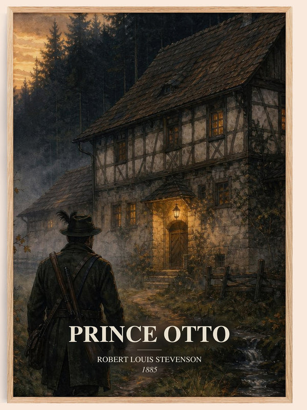 Prince Otto watercolour book poster by Robert Louis Stevenson – framed literary art print