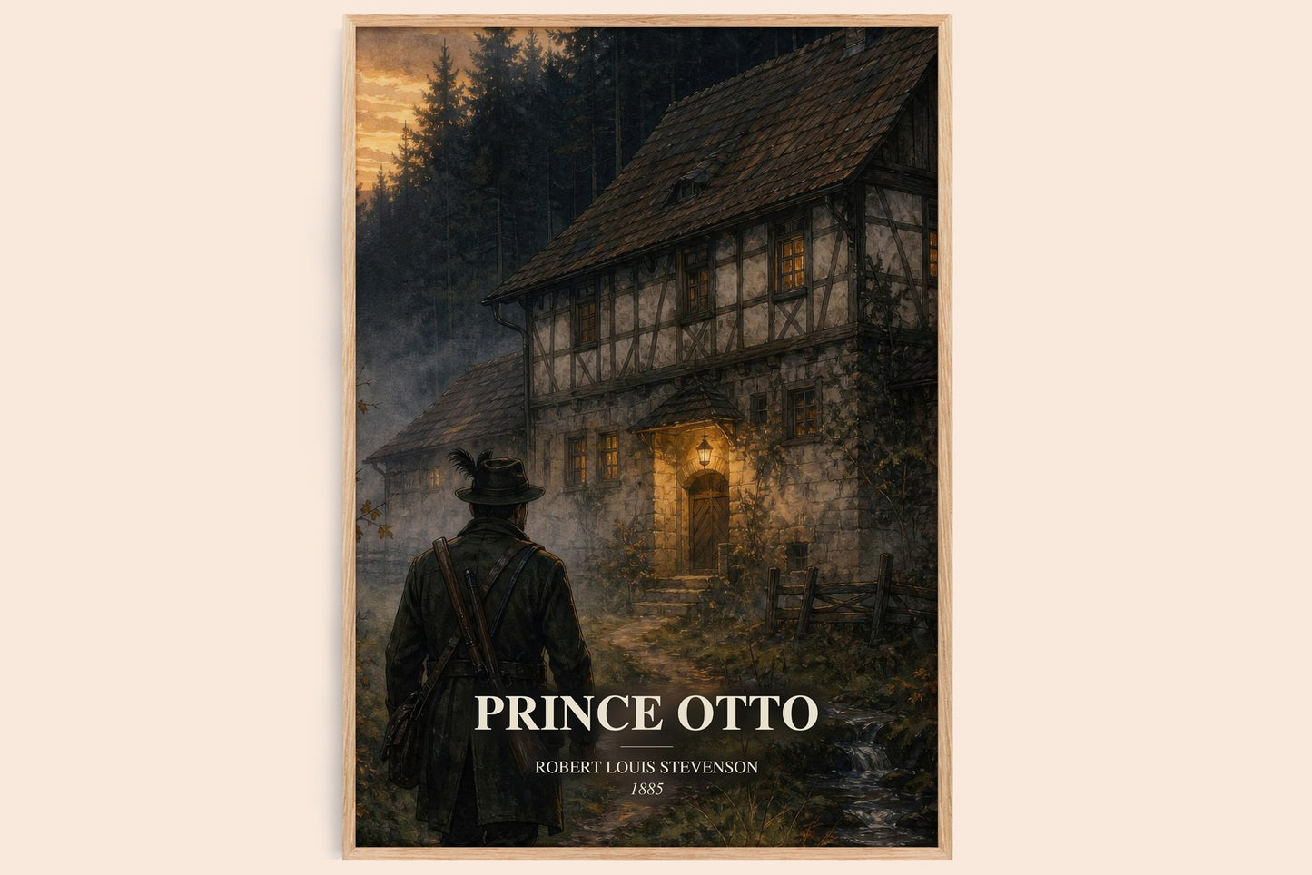 Prince Otto watercolour book poster by Robert Louis Stevenson – framed literary art print