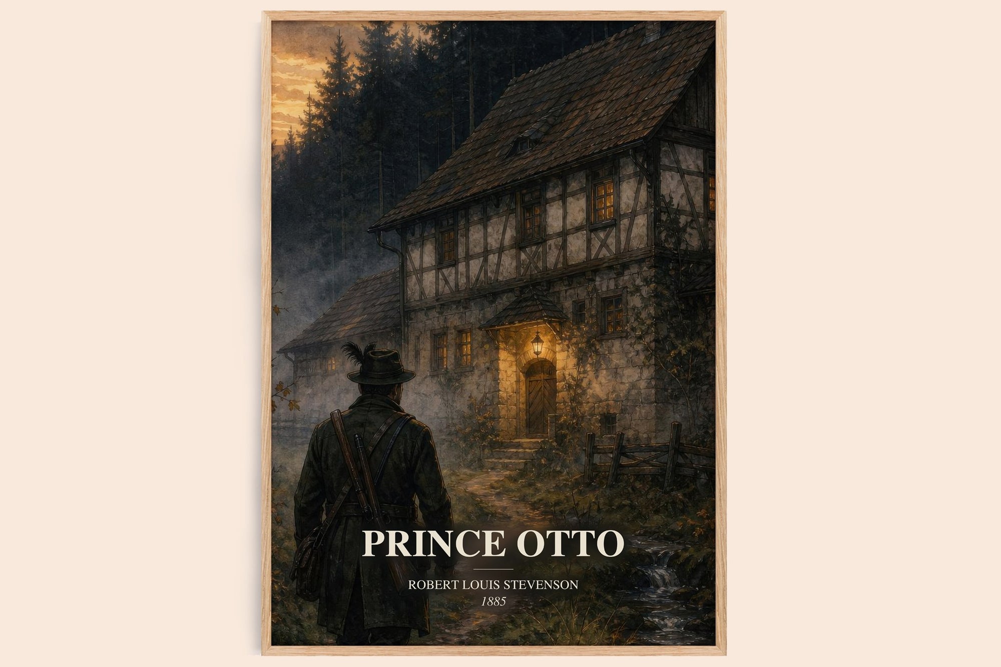 Prince Otto watercolour book poster by Robert Louis Stevenson – framed literary art print