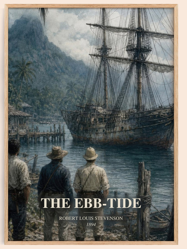 The Ebb-Tide Book Watercolour Illustration by Robert Louis Stevenson