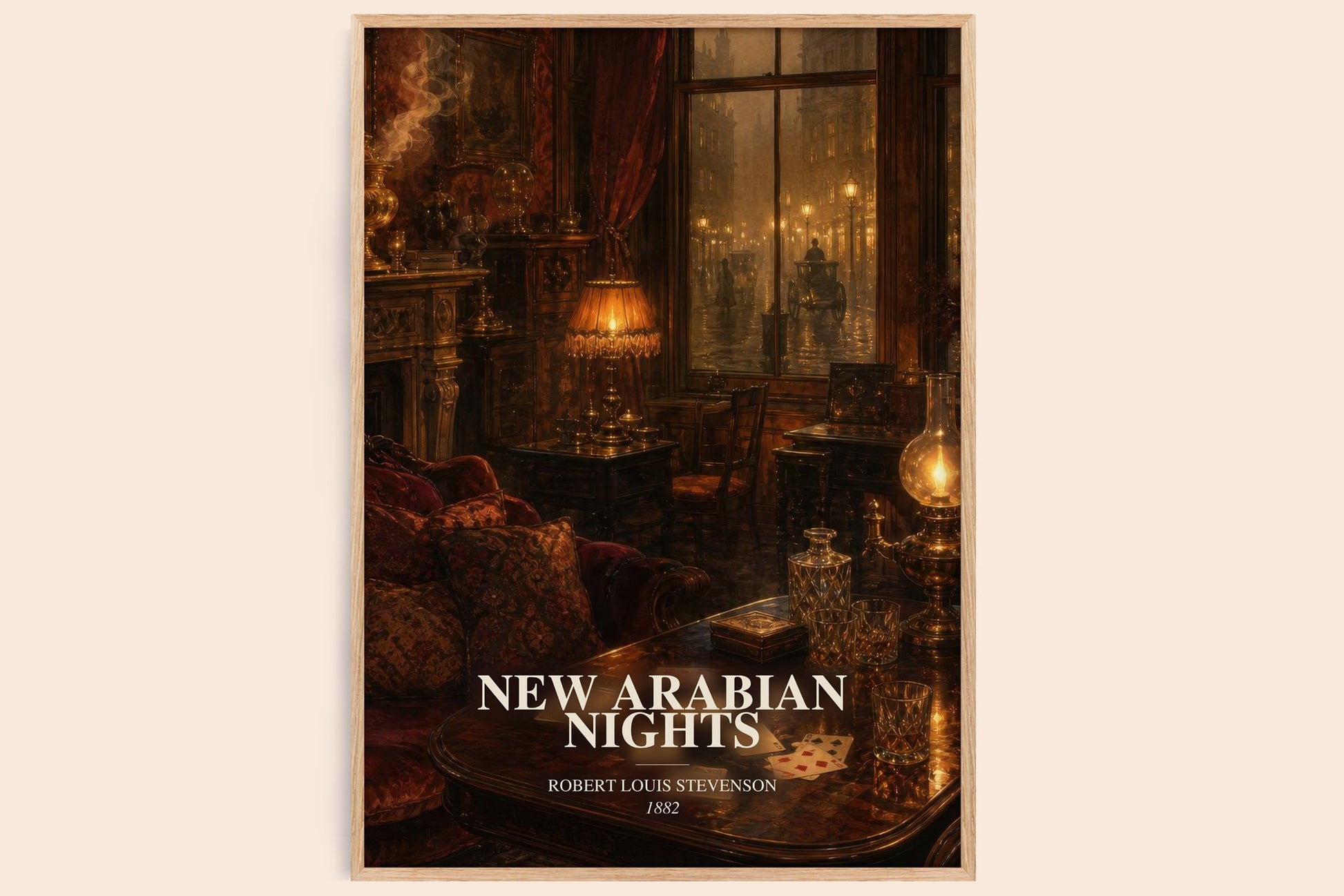 New Arabian Nights watercolour book poster by Robert Louis Stevenson – framed literary art print