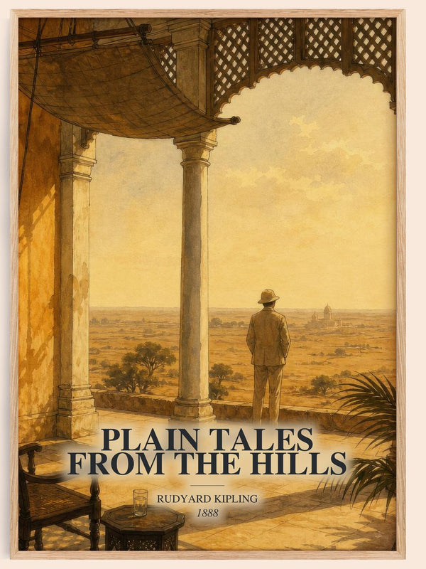 Plain Tales From The Hills watercolour book poster by Rudyard Kipling – framed literary art print