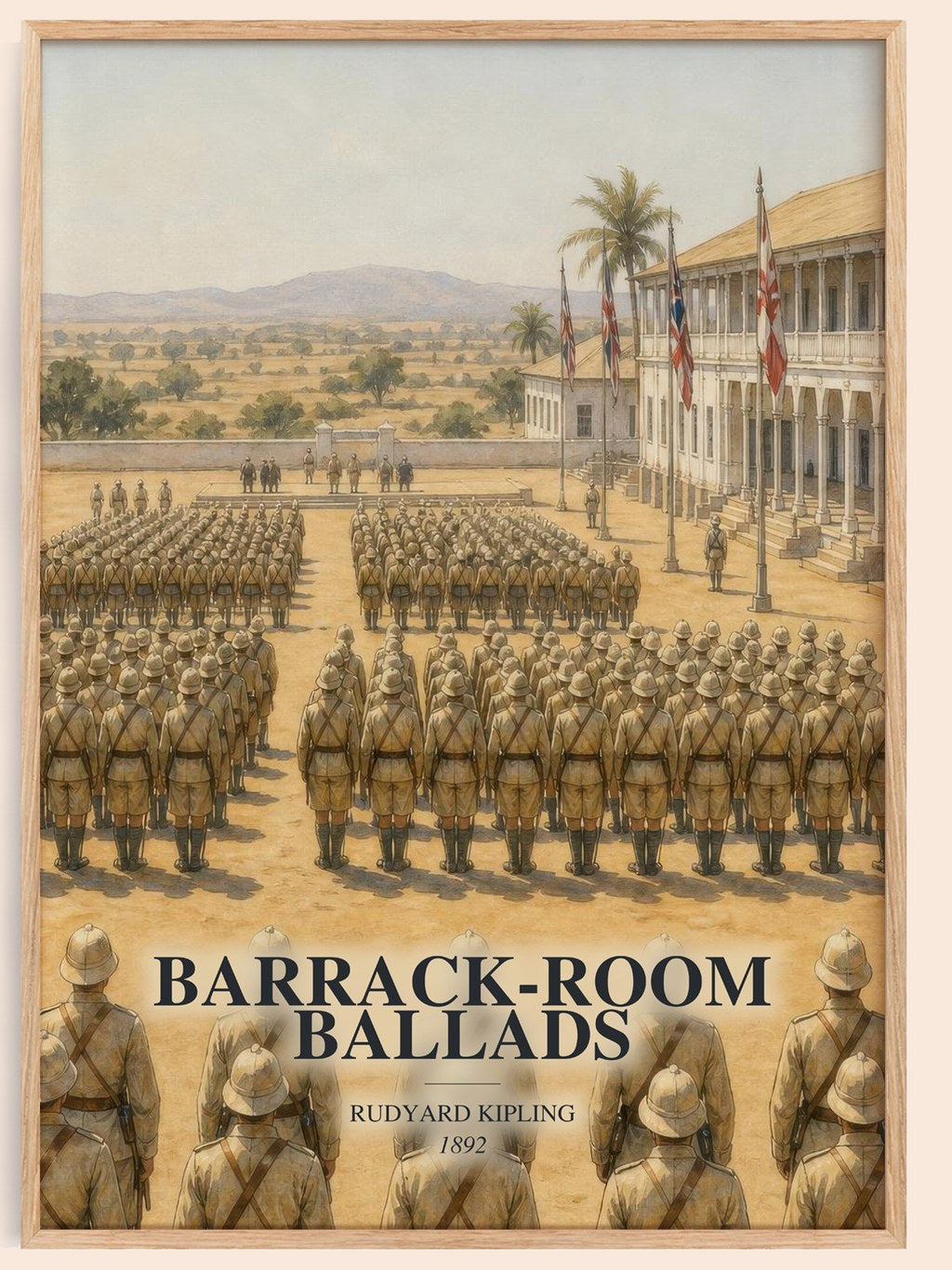 Barrack-Room Ballads watercolour book poster by Rudyard Kipling – framed literary art print