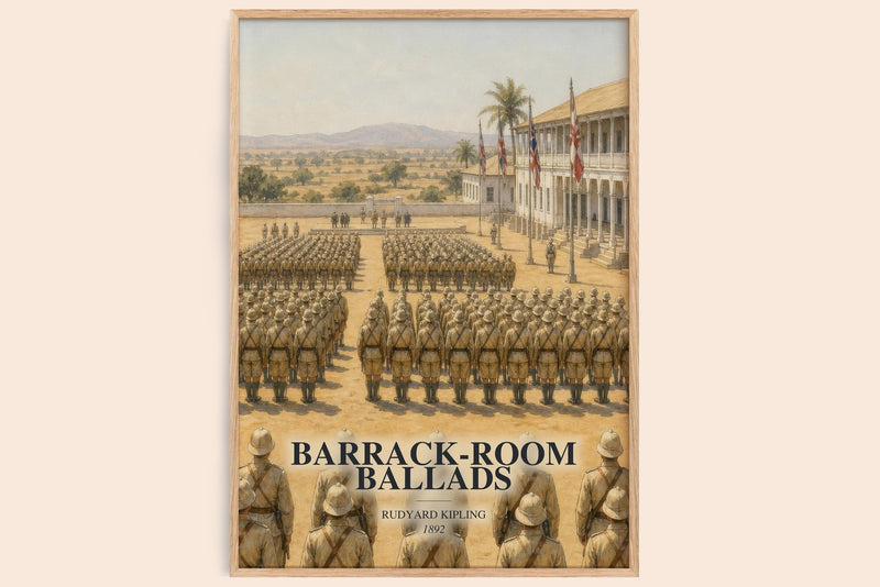 Barrack-Room Ballads watercolour book poster by Rudyard Kipling – framed literary art print