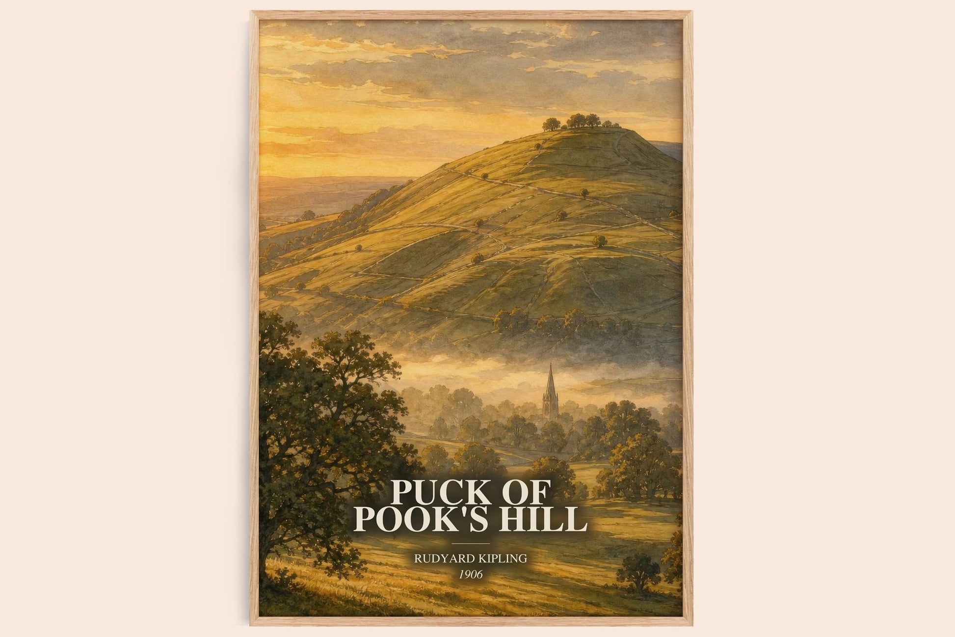 Puck Of Pook'S Hill watercolour book poster by Rudyard Kipling – framed literary art print