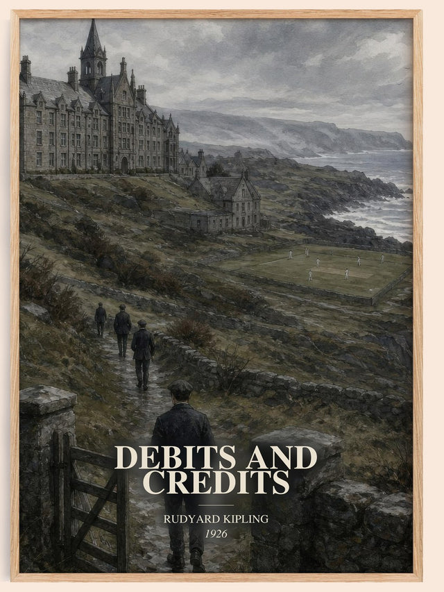 Debits And Credits Book Watercolour Illustration by Rudyard Kipling