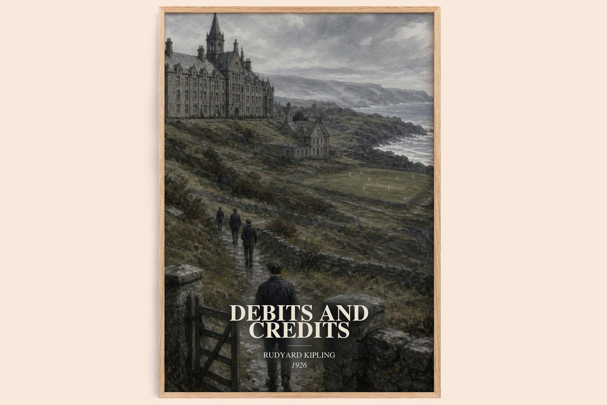 Debits And Credits watercolour book poster by Rudyard Kipling – framed literary art print