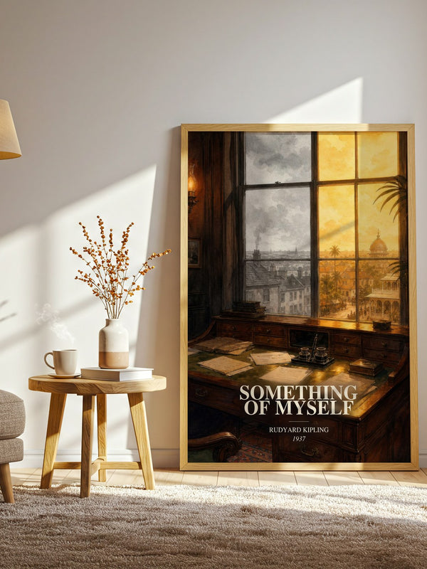 Something Of Myself watercolour print in frame leaning in hallway – memoir wall art