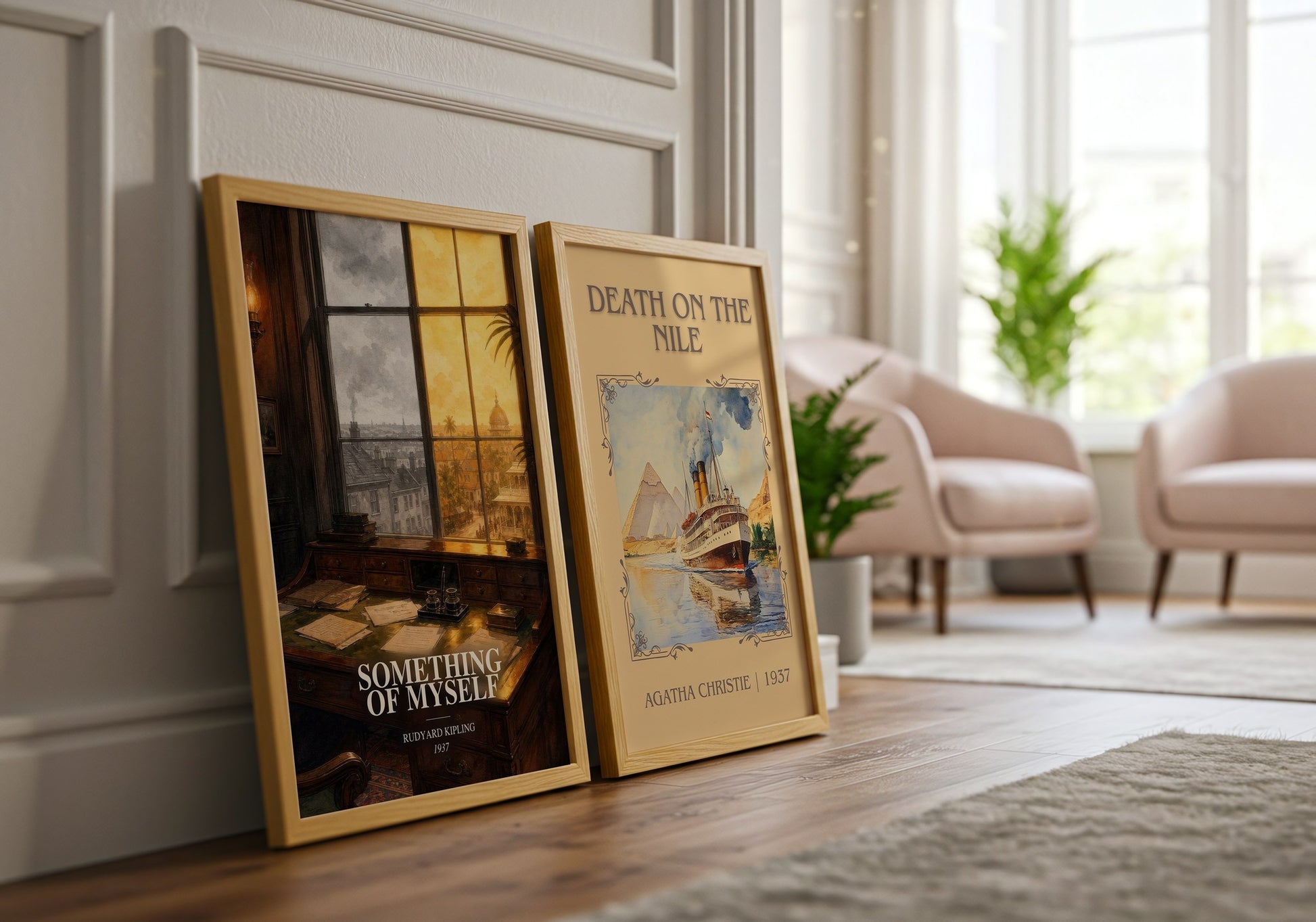 Something Of Myself watercolour print framed by window – literary home decor