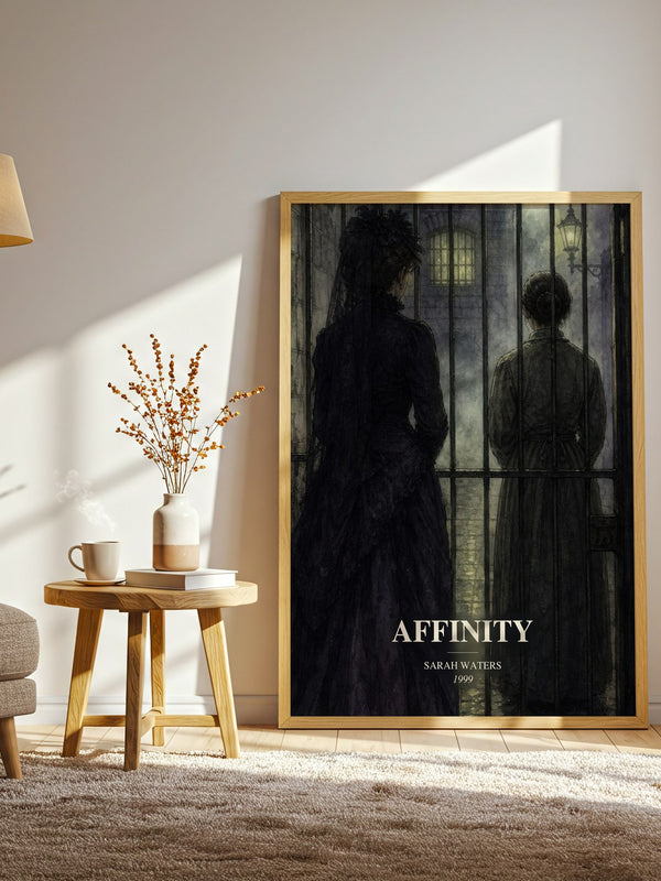 Affinity watercolour print in frame leaning in hallway – gothic wall art