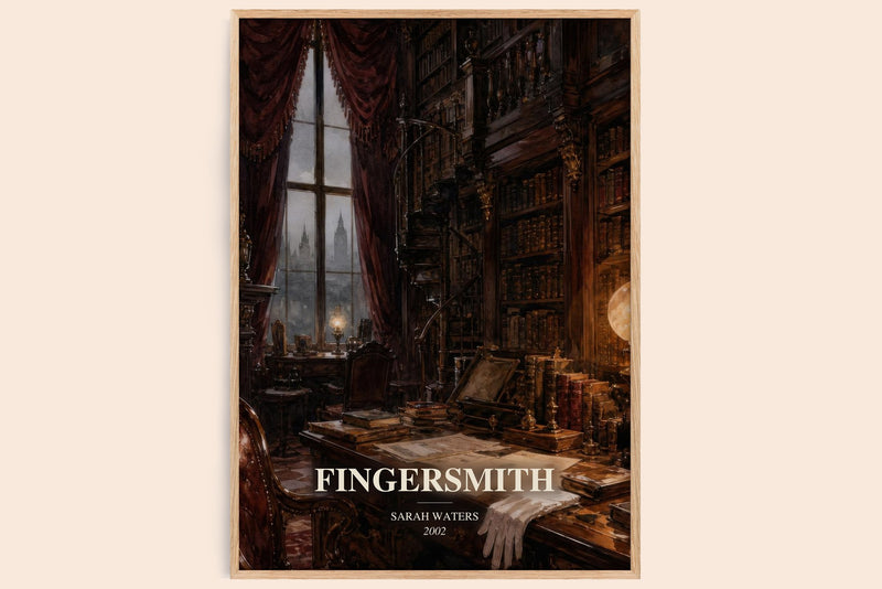 Fingersmith watercolour book poster by Sarah Waters – framed literary art print