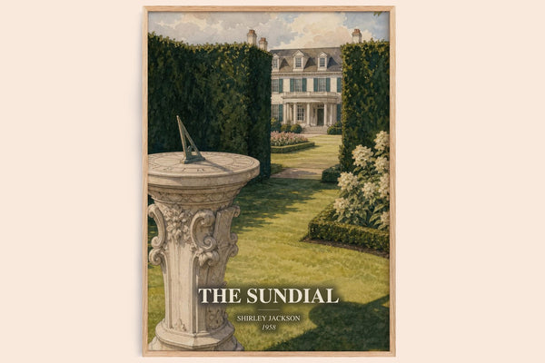 The Sundial watercolour book poster by Shirley Jackson – framed literary art print