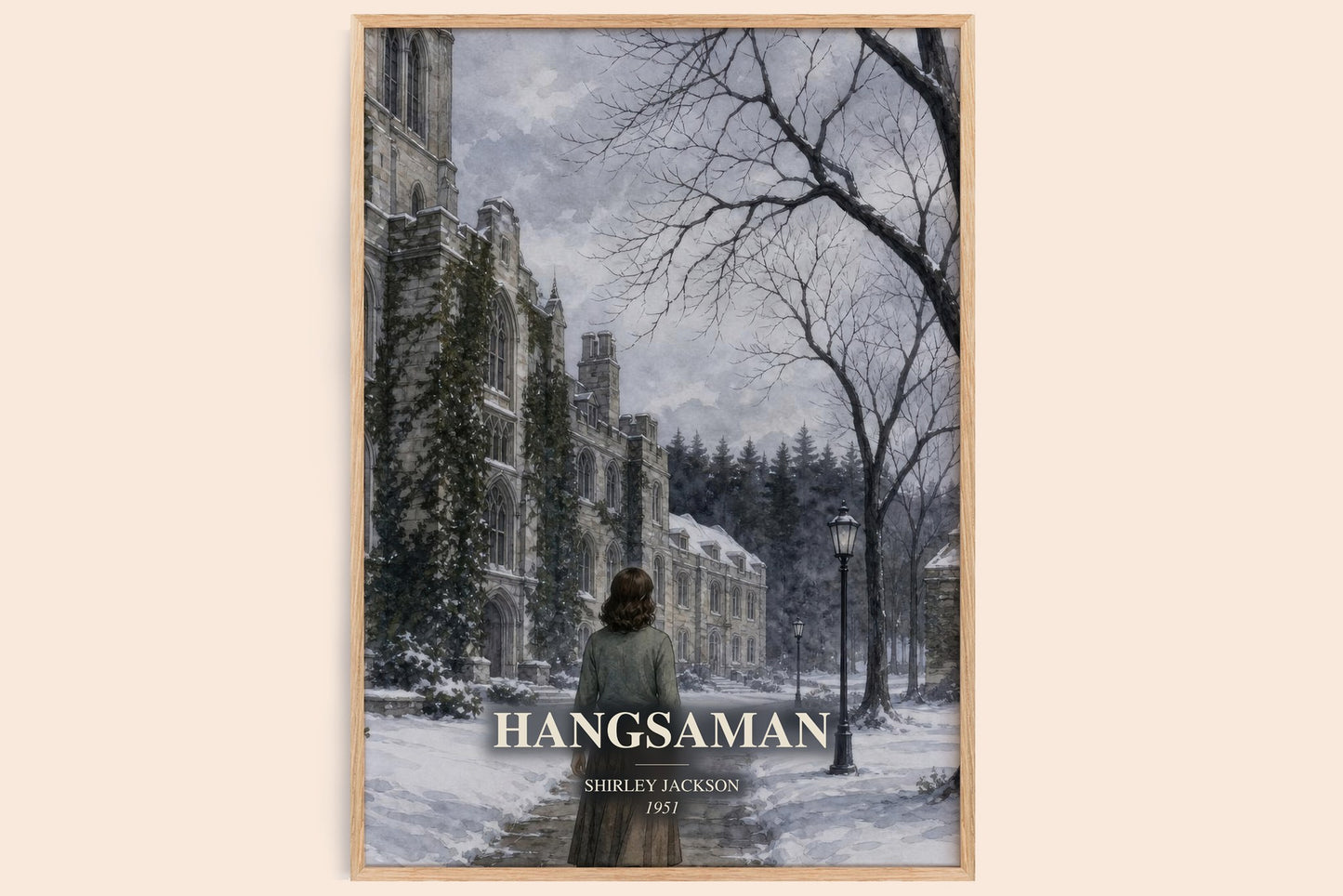 Hangsaman watercolour book poster by Shirley Jackson – framed literary art print