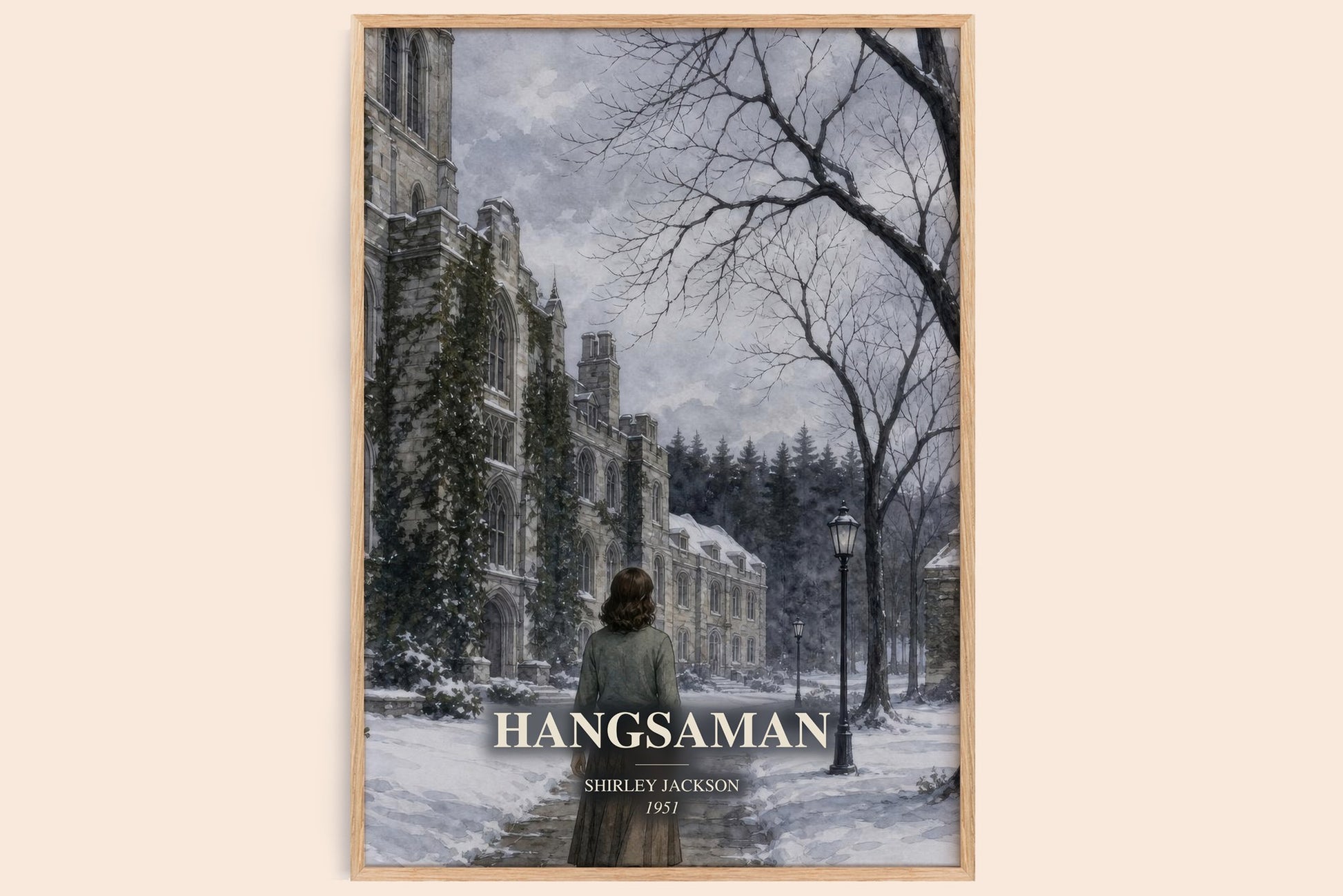 Hangsaman watercolour book poster by Shirley Jackson – framed literary art print