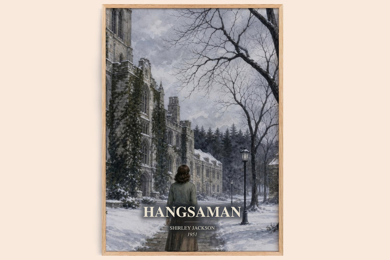 Hangsaman watercolour book poster by Shirley Jackson – framed literary art print