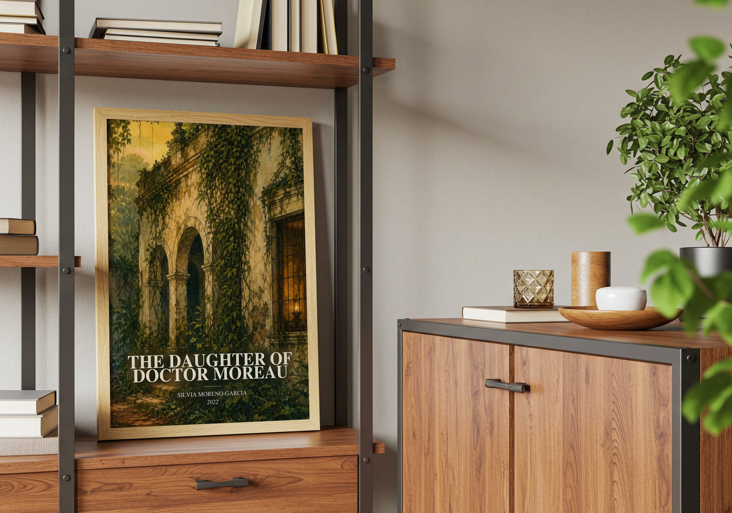 The Daughter Of Doctor Moreau book watercolour illustration paper finish options – matte satin gloss