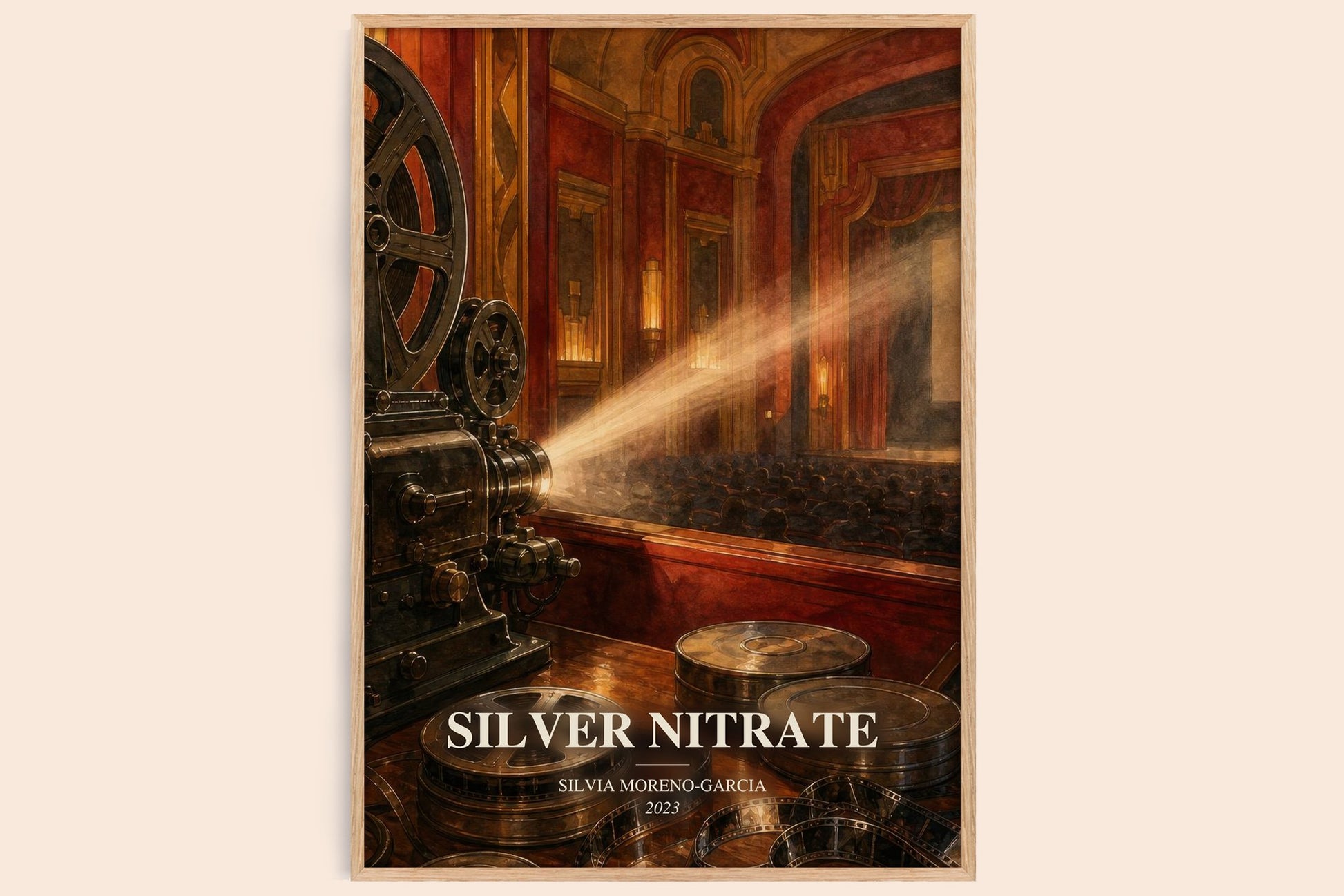 Silver Nitrate watercolour book poster by Silvia Moreno-Garcia – framed literary art print