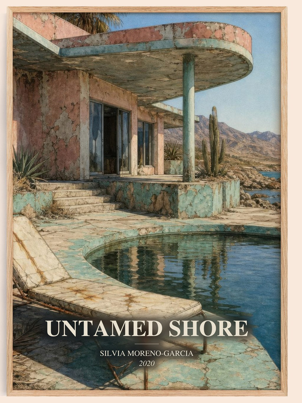 Untamed Shore watercolour book poster by Silvia Moreno-Garcia – framed literary art print