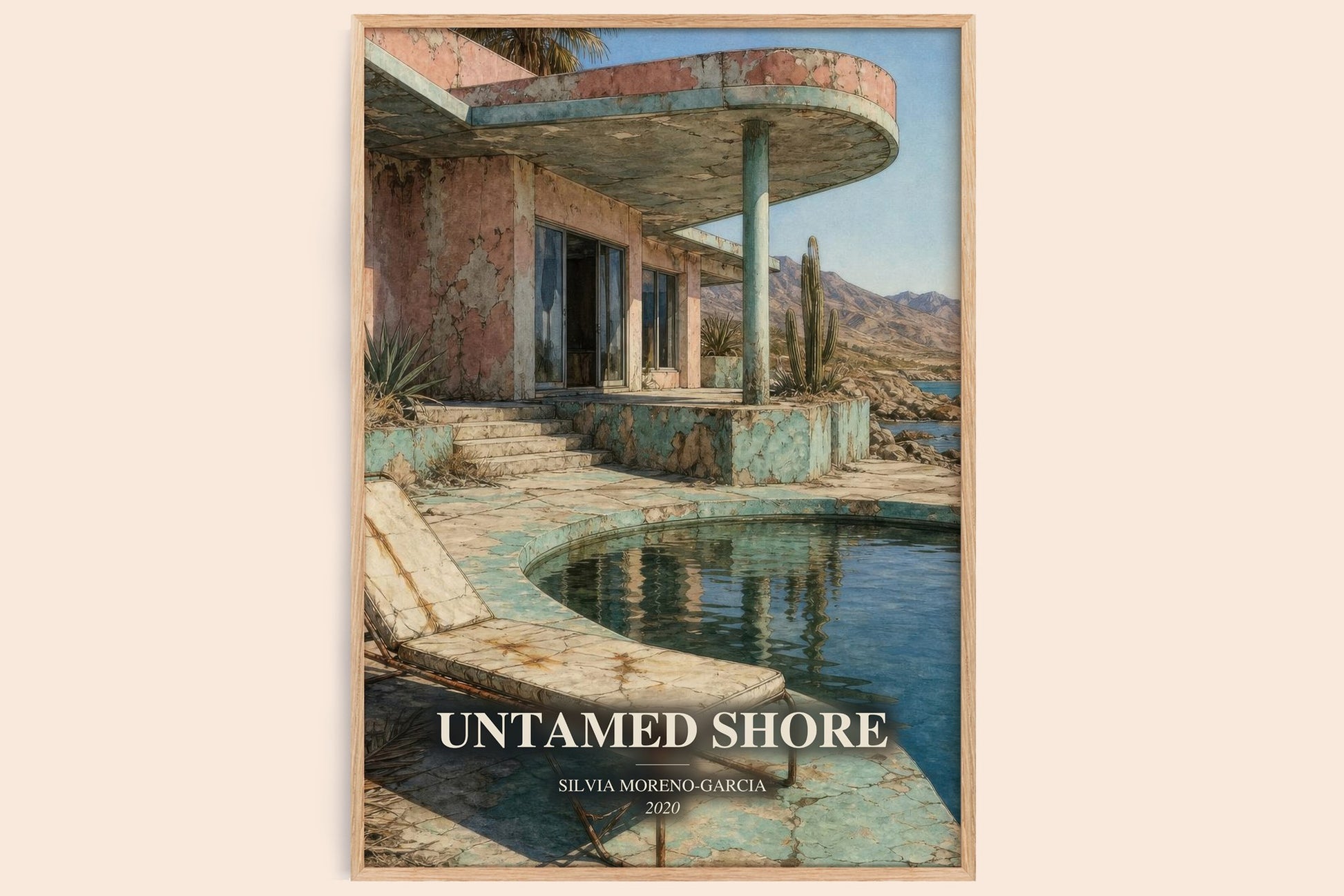 Untamed Shore watercolour book poster by Silvia Moreno-Garcia – framed literary art print