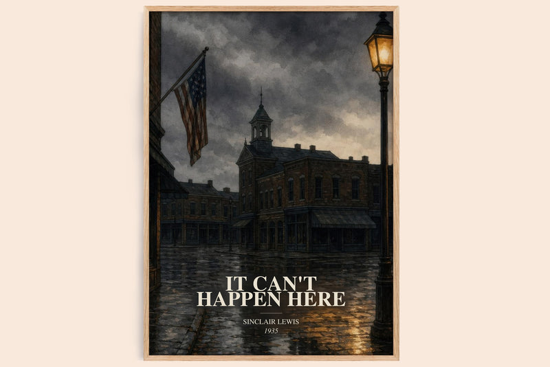 It Can'T Happen Here watercolour book poster by Sinclair Lewis – framed literary art print