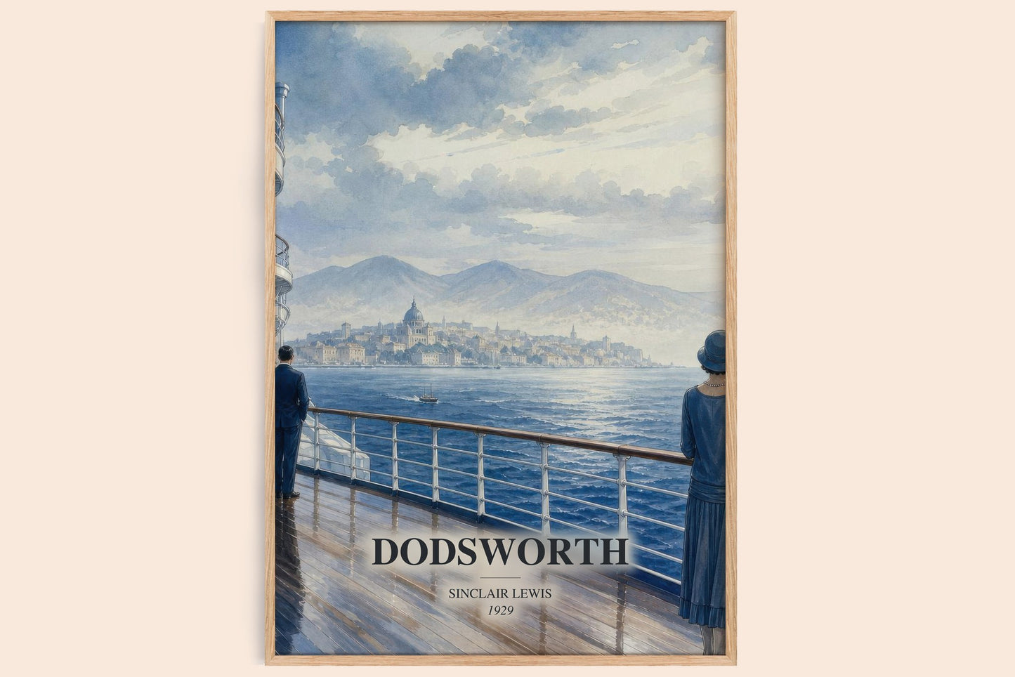 Dodsworth watercolour book poster by Sinclair Lewis – framed literary art print
