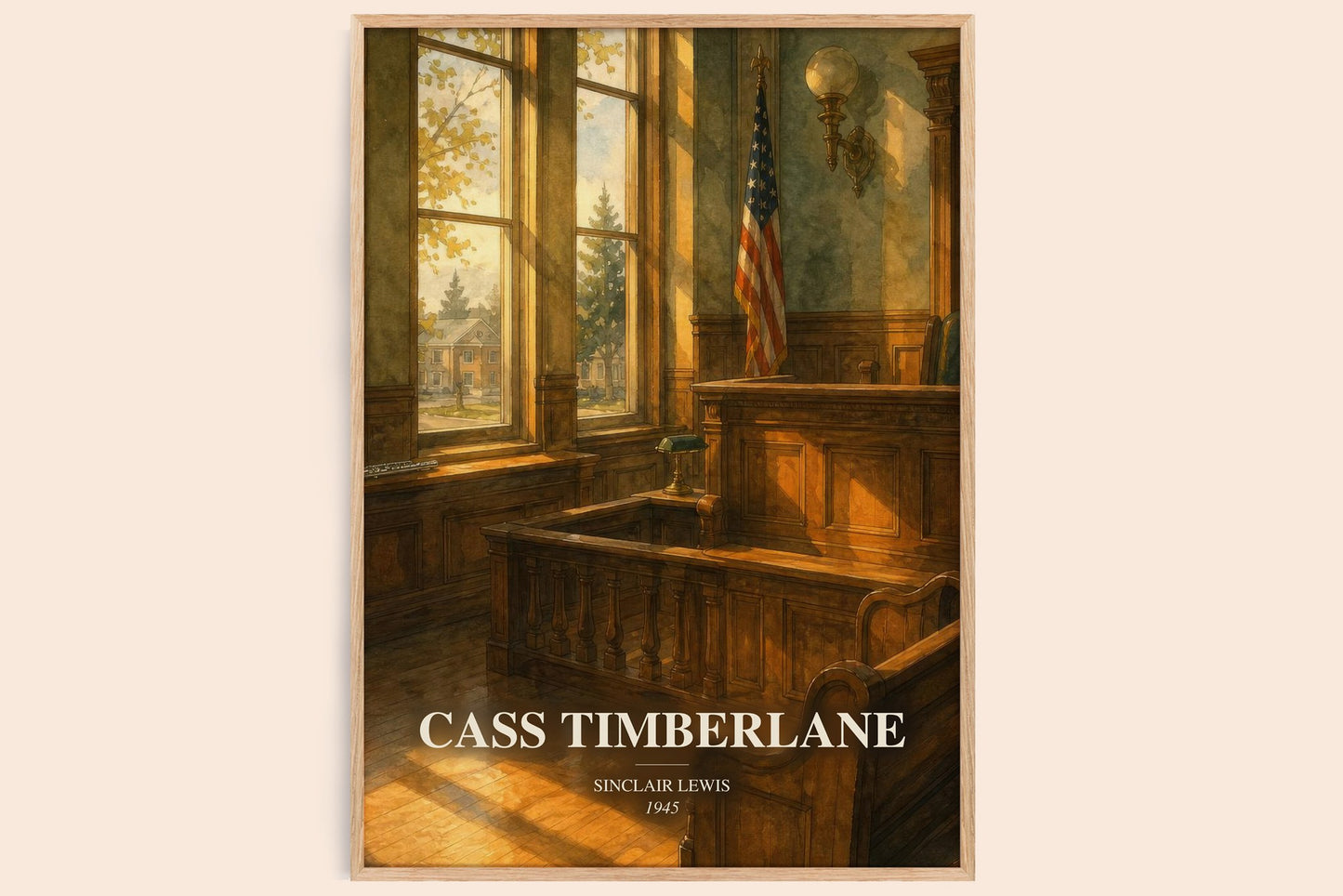 Cass Timberlane watercolour book poster by Sinclair Lewis – framed literary art print