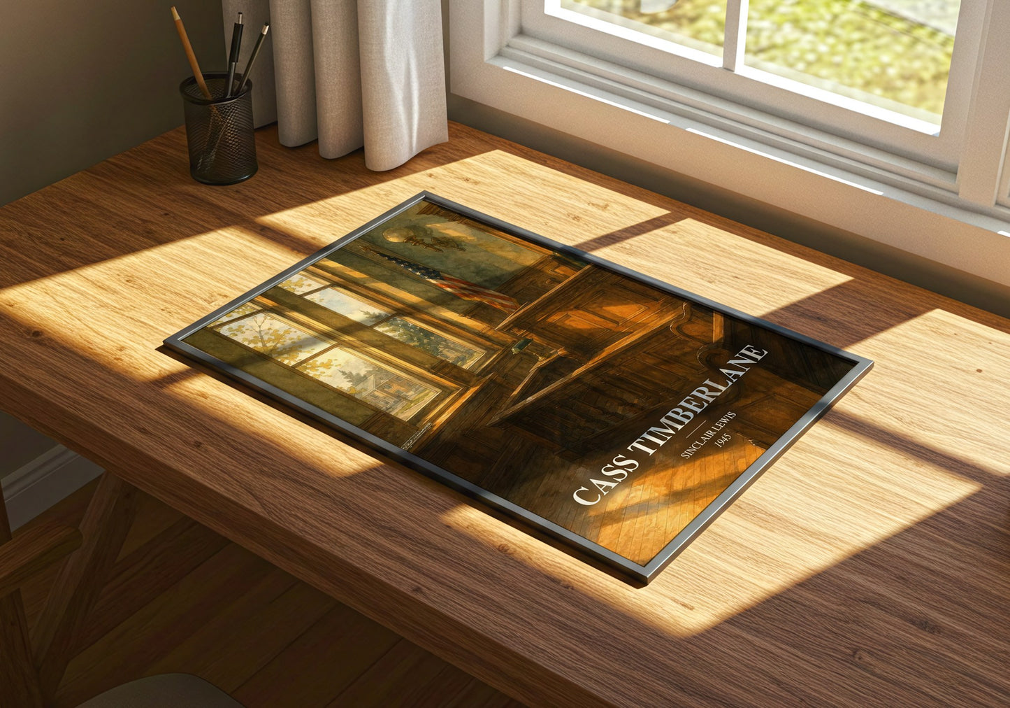 Cass Timberlane watercolour book poster framed on wall – literary fiction wall art