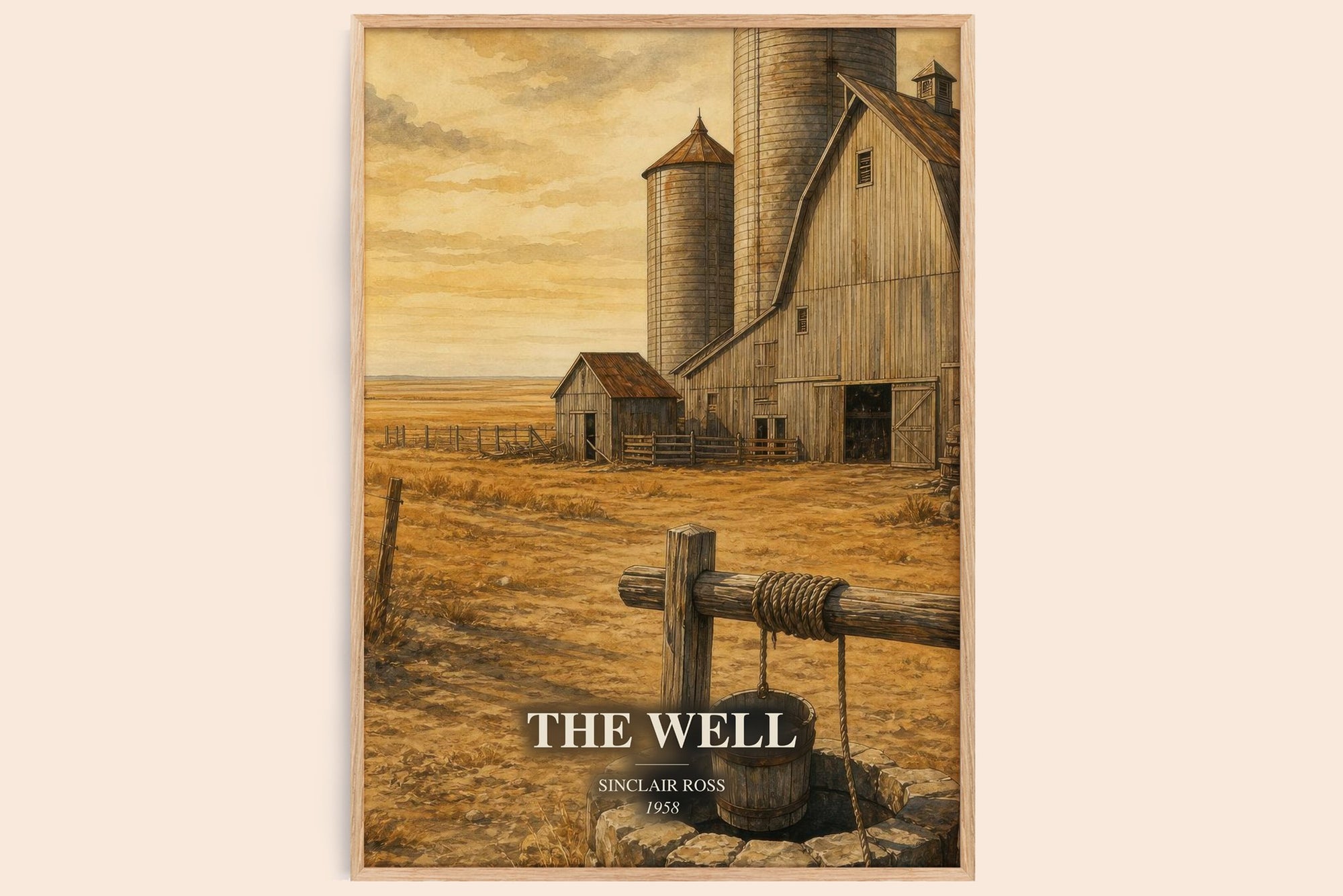 The Well watercolour book poster by Sinclair Ross – framed literary art print