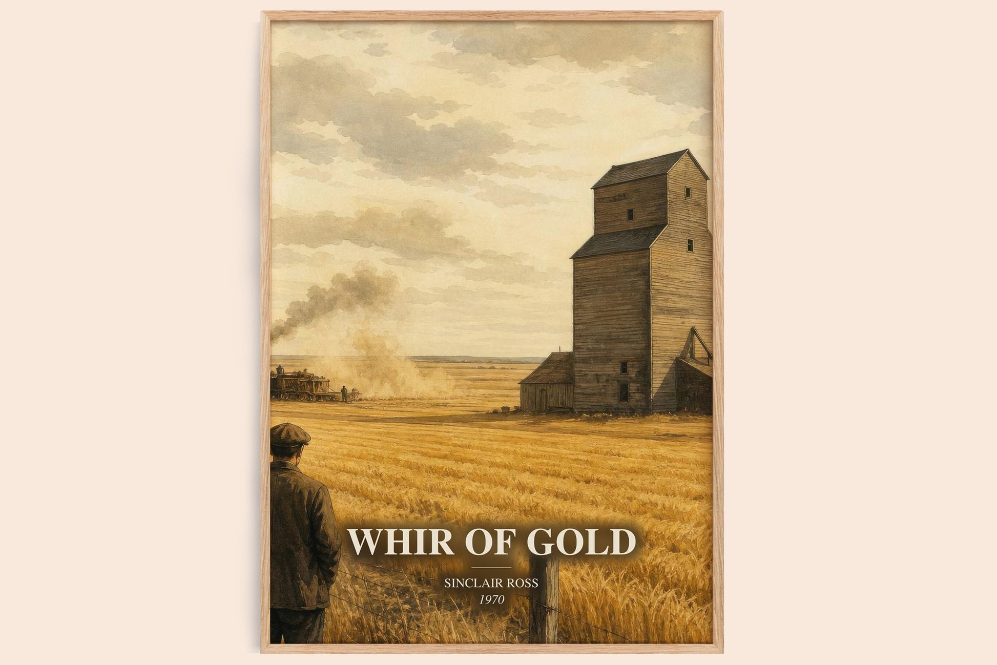 Whir Of Gold watercolour book poster by Sinclair Ross – framed literary art print