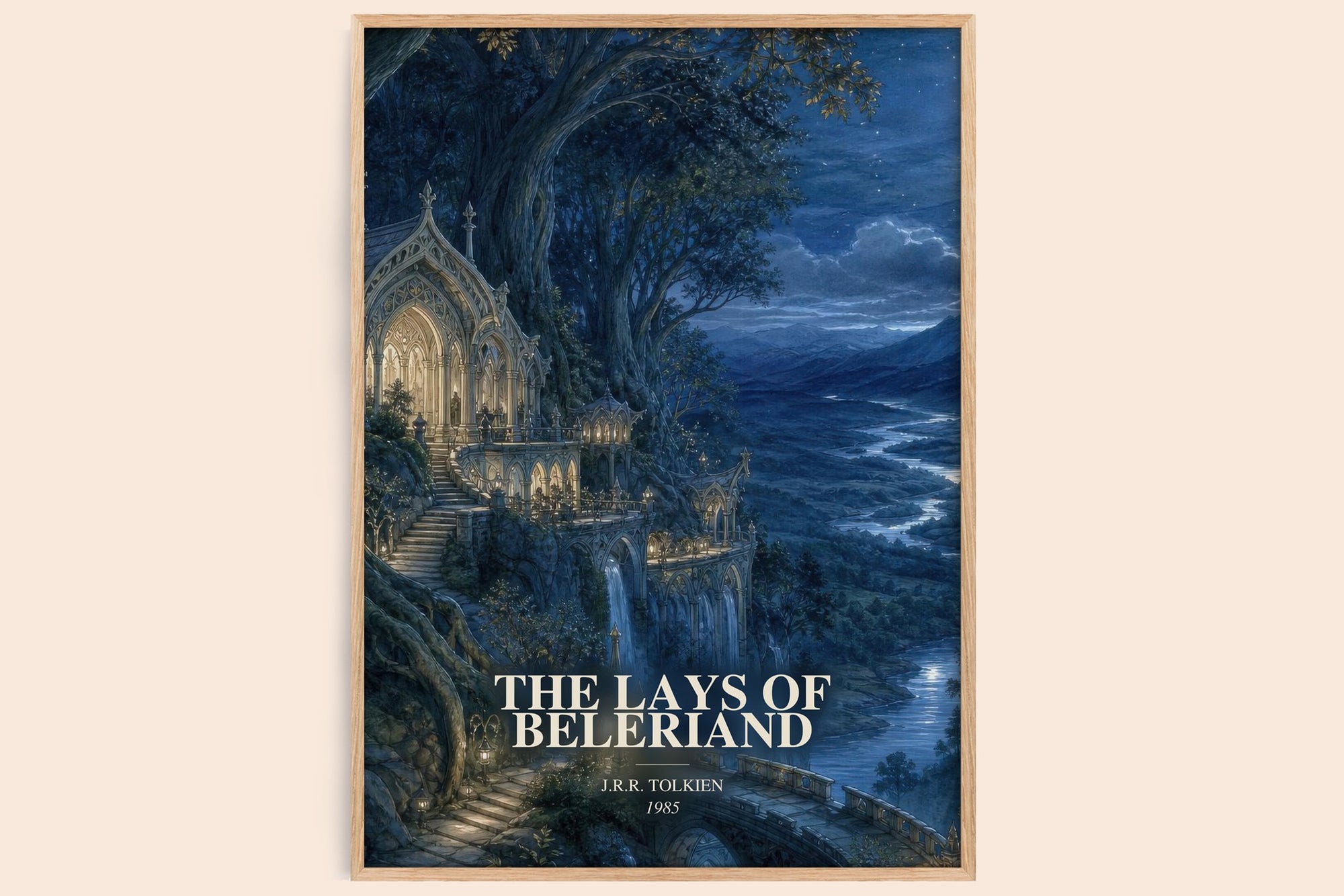The Lays Of Beleriand watercolour book poster by J.R.R. Tolkien – framed literary art print