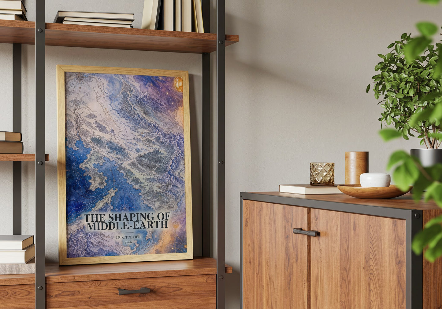 The Shaping Of Middle-Earth book watercolour illustration paper finish options – matte satin gloss