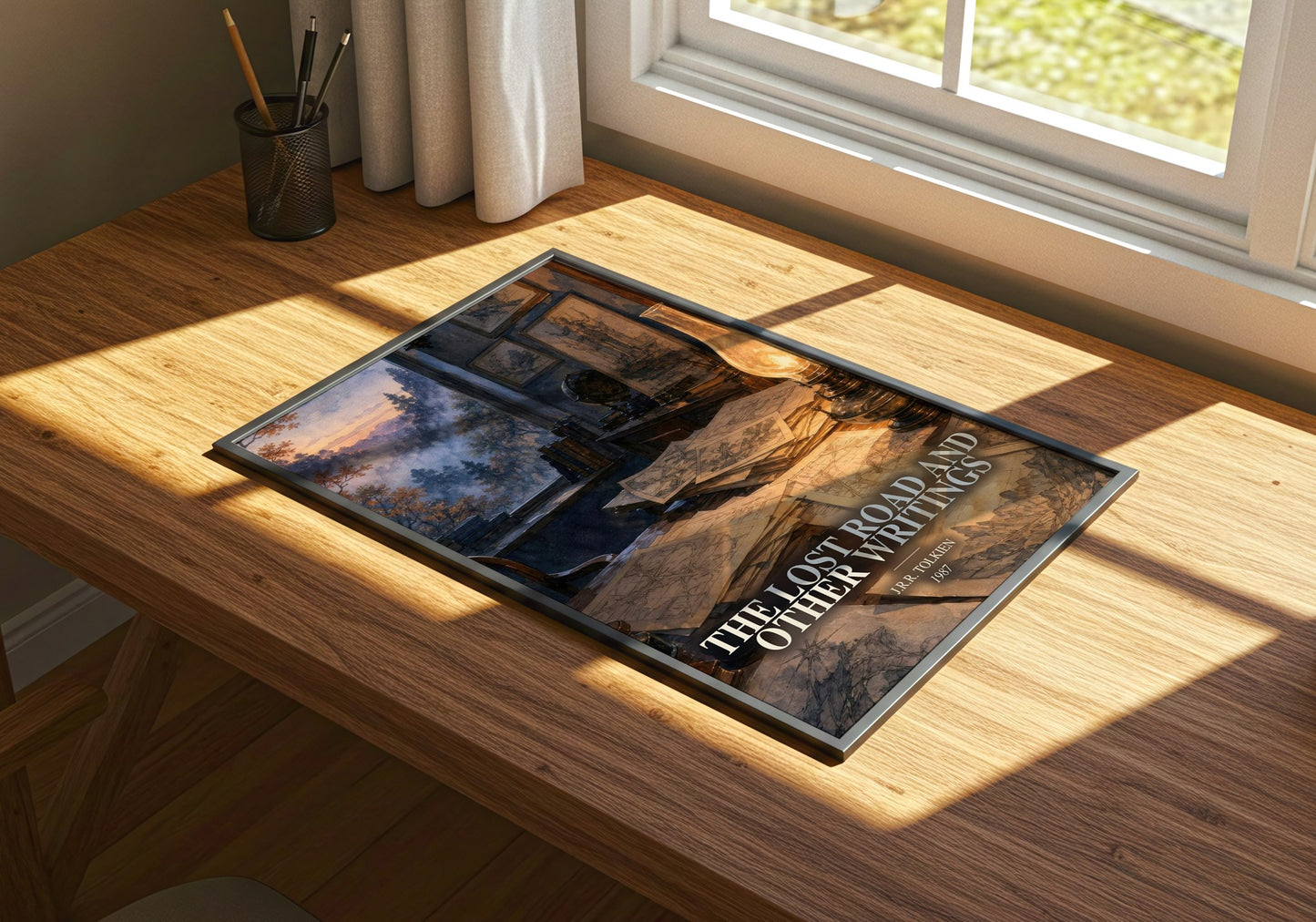 The Lost Road And Other Writings watercolour book poster framed on wall – fantasy wall art