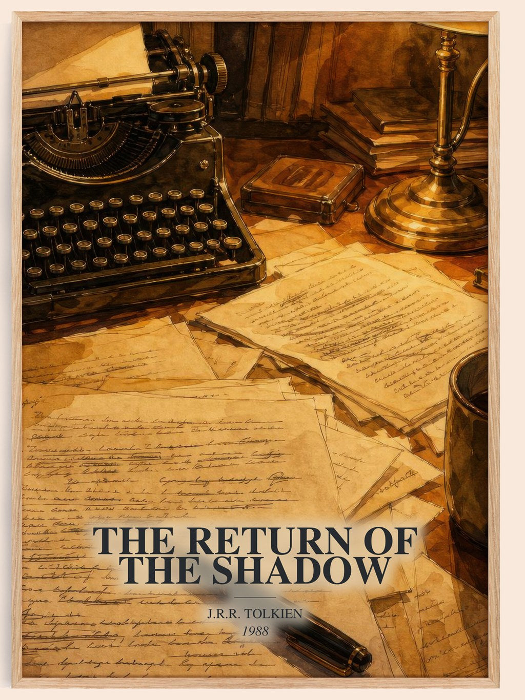 The Return Of The Shadow watercolour book poster by J.R.R. Tolkien – framed literary art print