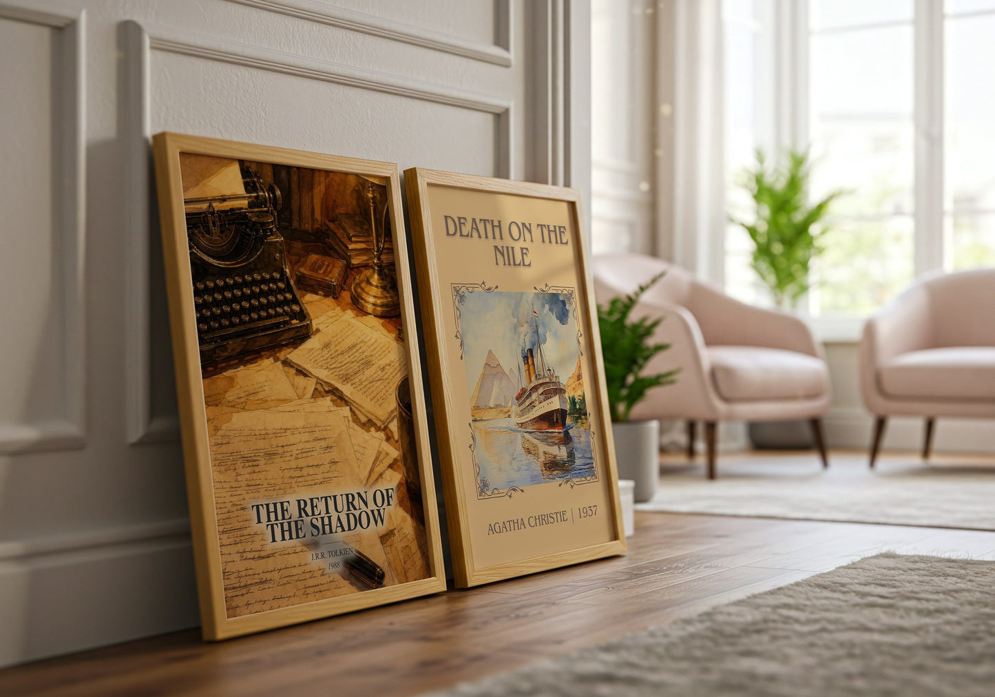 The Return Of The Shadow watercolour print framed by window – literary home decor