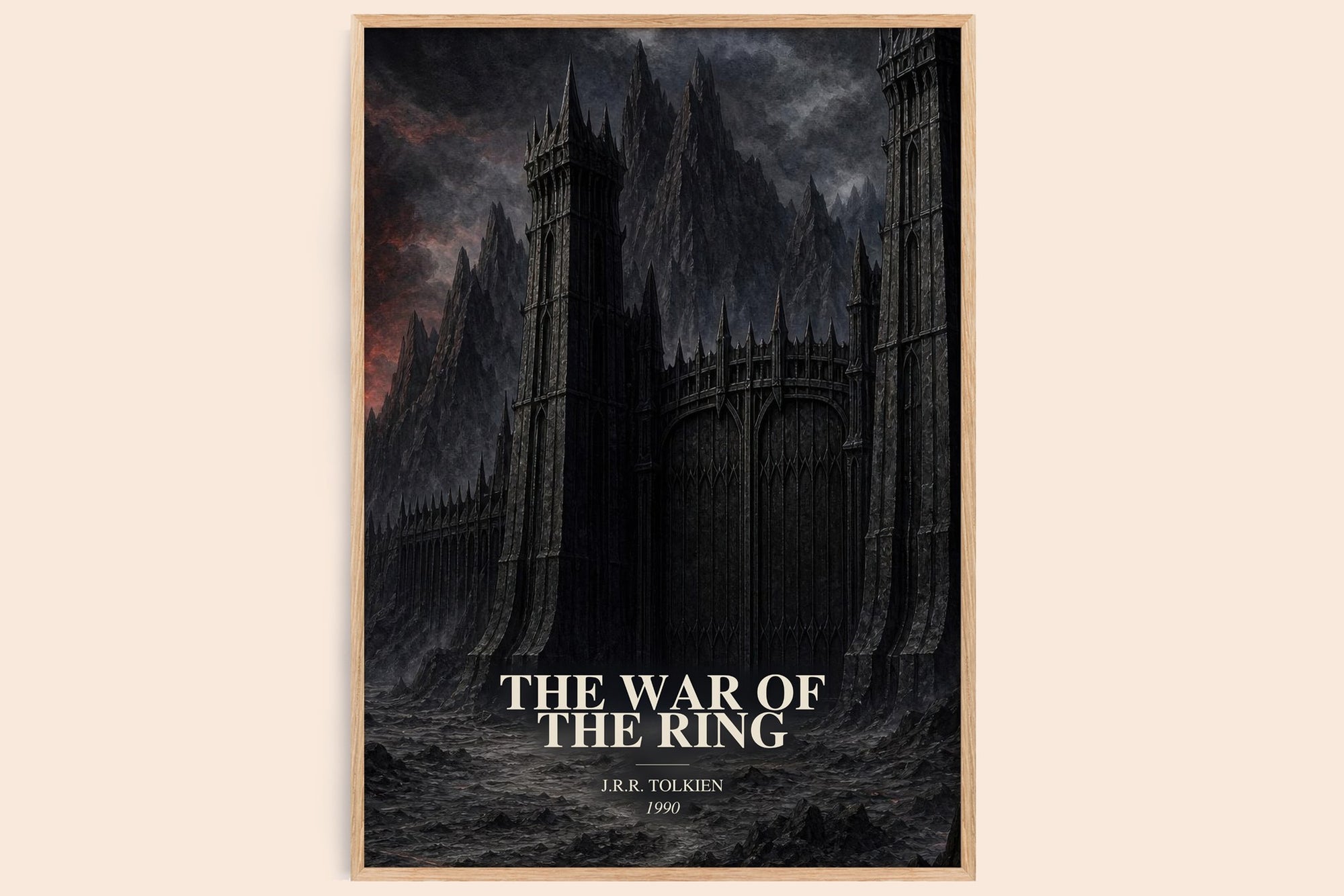 The War Of The Ring watercolour book poster by J.R.R. Tolkien – framed literary art print
